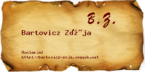 Bartovicz Zója névjegykártya